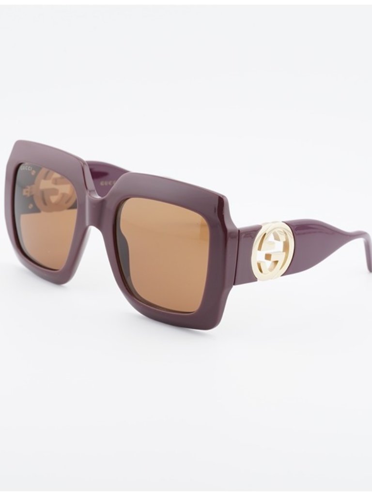 Gucci Gg1022s 007 Sunglasses Brown Square Frame, Brown Lenses